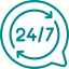 Pictogramme disponibilité et assistance 24 heures sur 24
