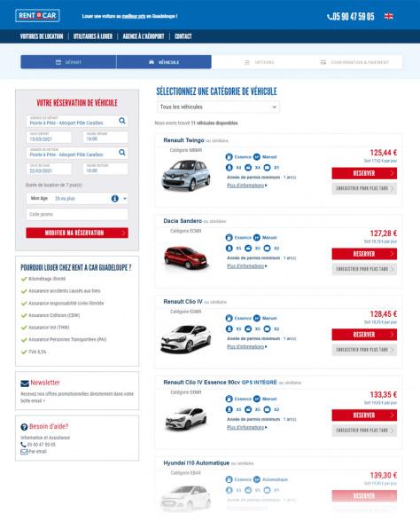 Rent A Car Guadeloupe - Liste