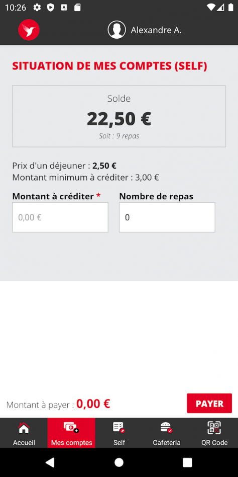 Application mobile myTurboself : module de paiement