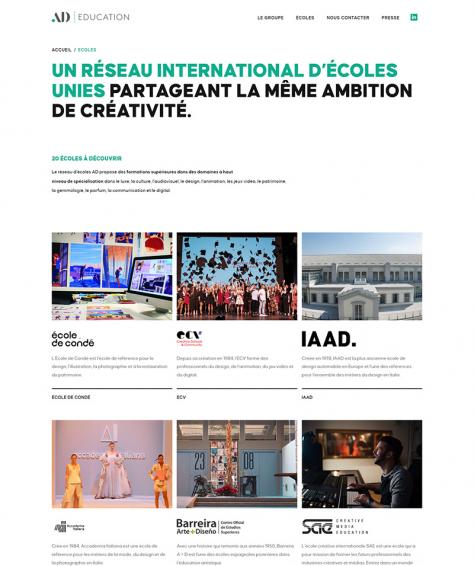 AD Education : page écoles