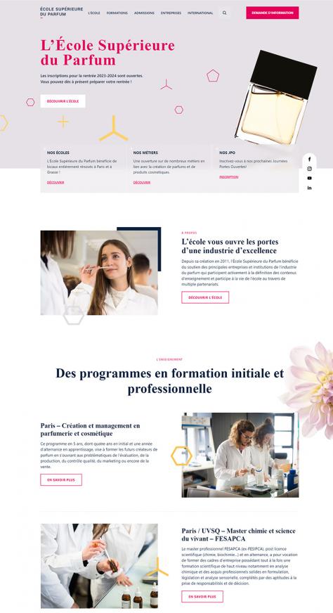 Ecole Supérieure du Parfum : page d'accueil