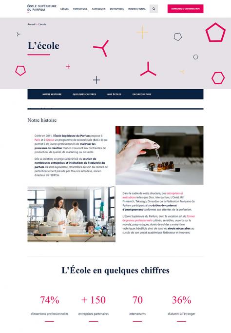 Ecole Supérieure du Parfum : page école