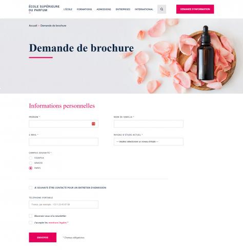 Ecole Supérieure du Parfum : formulaire