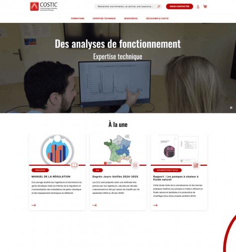 Page d'accueil du site COSTIC