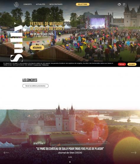 Page d'accueil du site du Festival de Sully