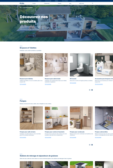 Page produits - groupe SFA