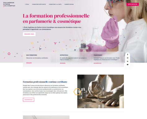 Ecole Supérieure du Parfum page d'accueil